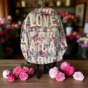 Robin Ruth Floral Love Backpack - Cream and Pink